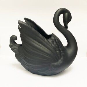 Stunning Upcycled Black Swam Bowl